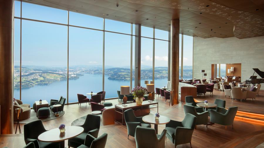 1703 Buergenstock Hotel Lakeview Bar Lounge 1